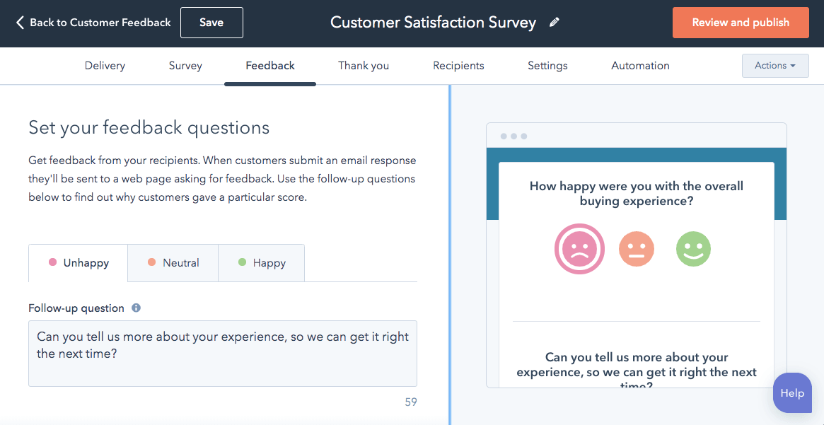 surveys hubspot