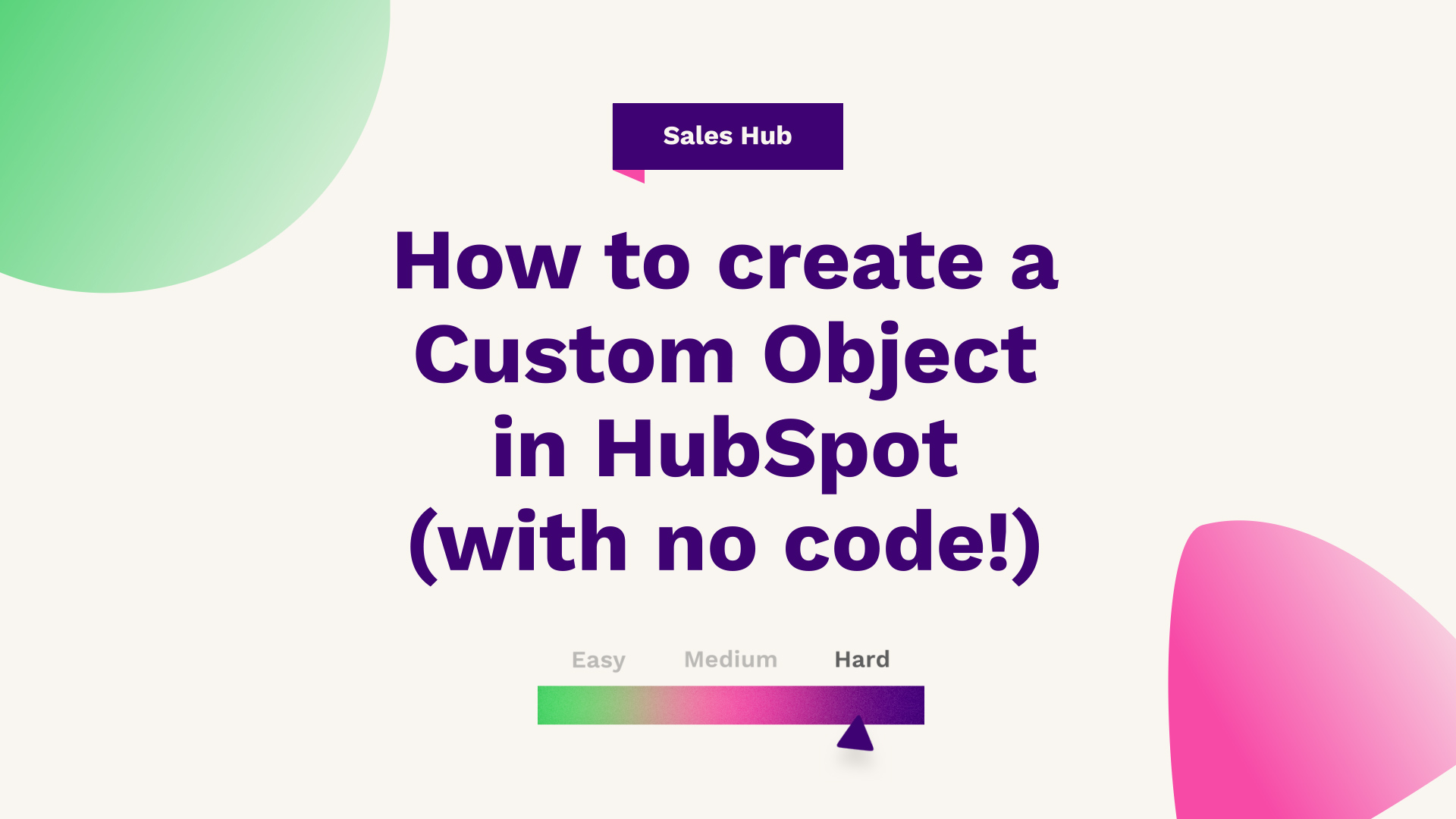 How to create a Custom Object in HubSpot (without code!)