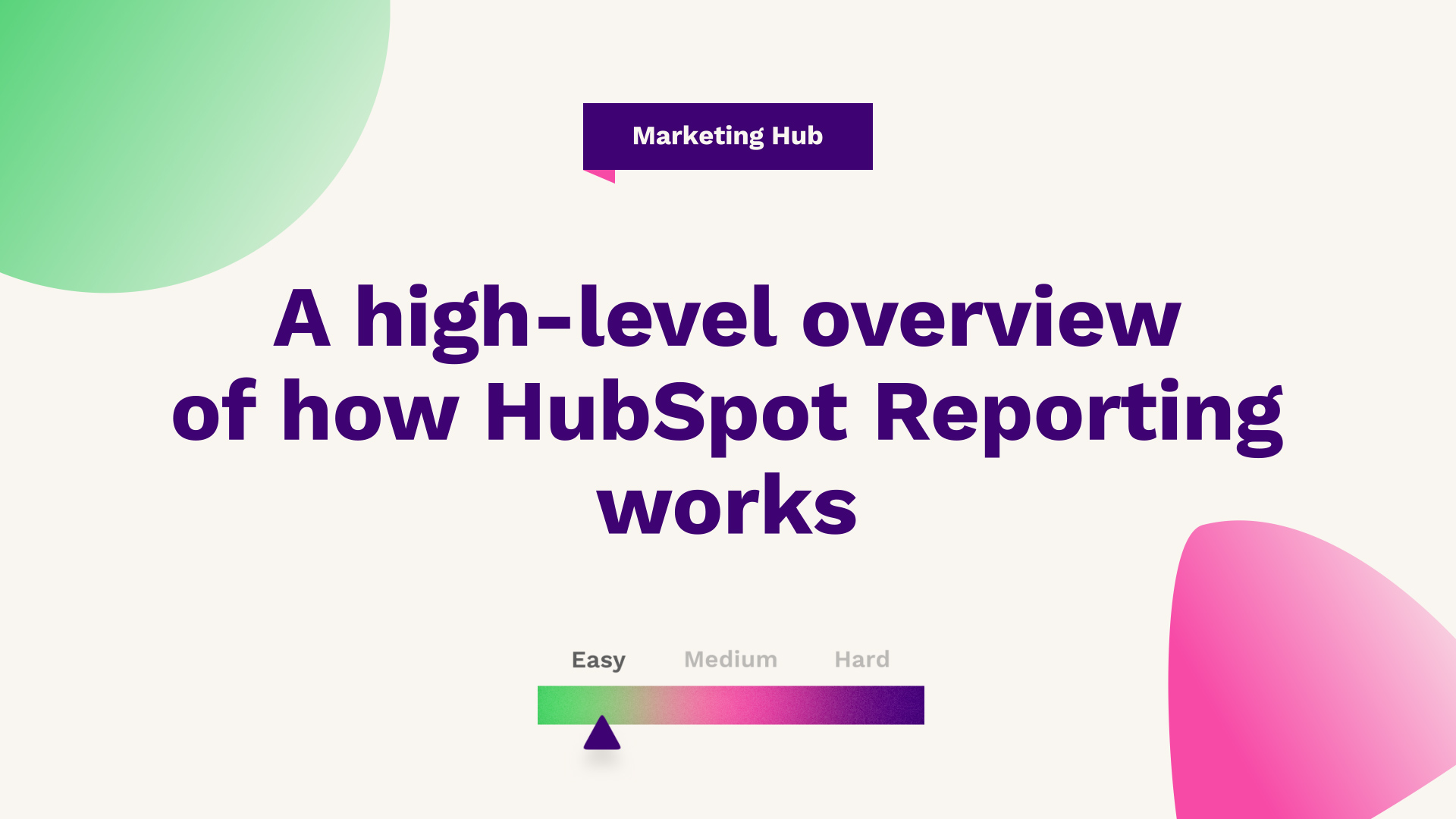 A high-level overview of how HubSpot reporting works